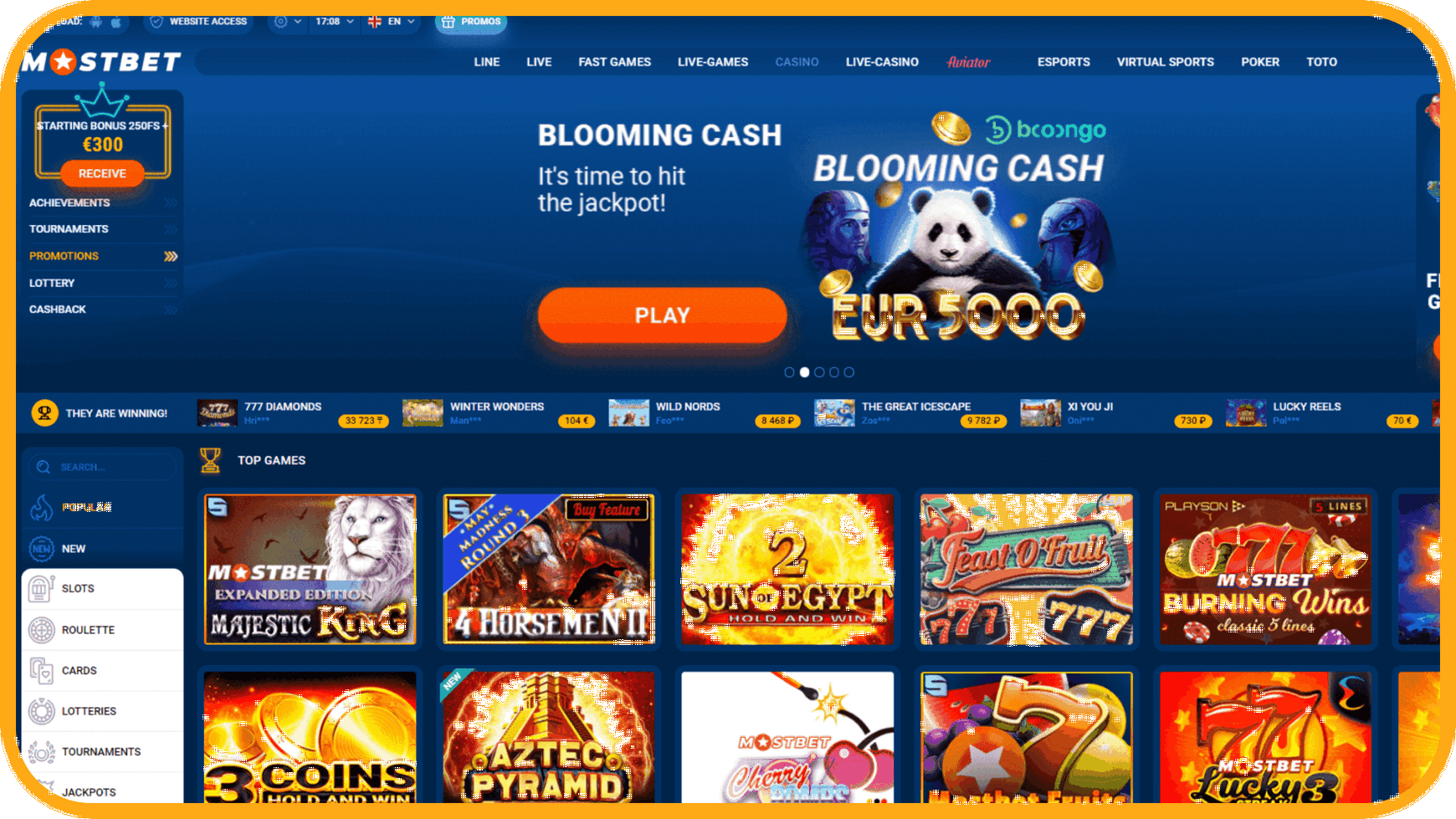 Casino en ligne Mostbet- Site des autorités pour les paris sportifs et les casinos en ligne au Maroc